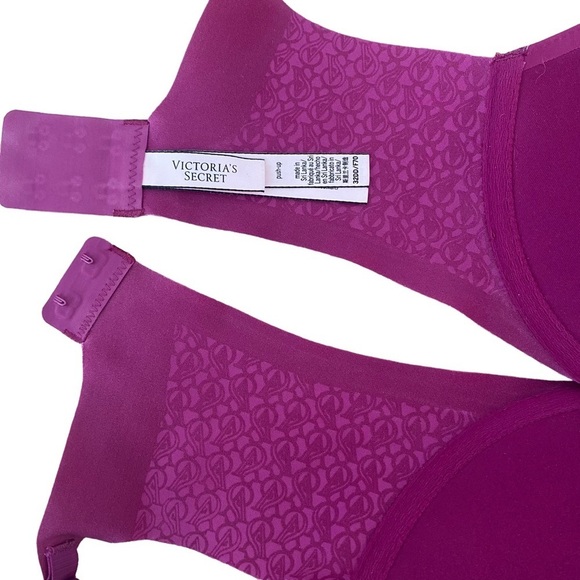 Victorias Secret Bra Size 32DD Push Up Magenta Fuschia Underwire Padded Contour - Picture 8 of 11